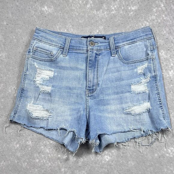 Hollister Shorts Womens SZ 9 Short-Short High Rise 3” Inseam Distressed Raw Hem - Picture 1 of 13
